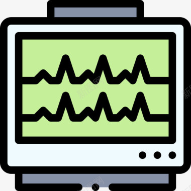 起伏的心电图心电图疫苗研制7线颜色图标