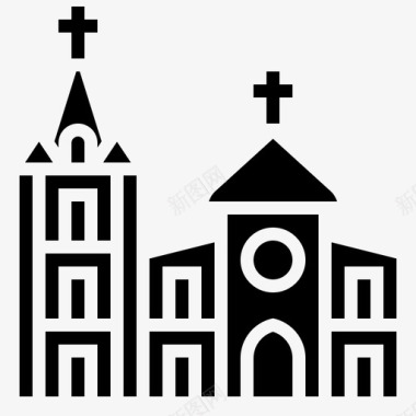 基督教堂建筑大教堂图标