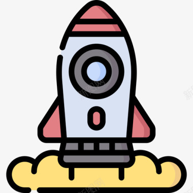 小火箭火箭团队122线性颜色图标