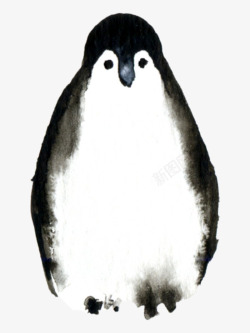 水彩卡通可爱手绘企鹅剪贴画图案手账设计PS8水彩卡素材