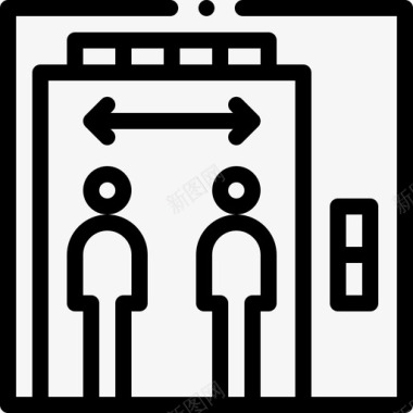 电梯信息管理电梯社会距离20直线图标