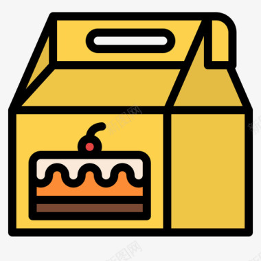 背景图蛋糕盒食品配送110线性颜色图标
