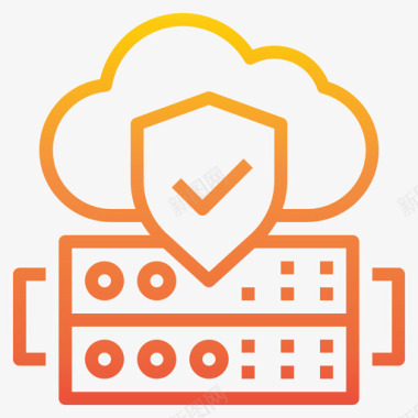 图标装饰云计算安全148梯度图标