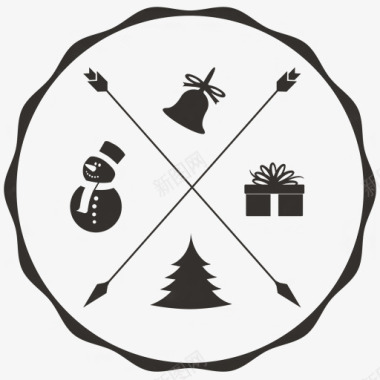 圣诞雪人彩带雪人圣诞铃铛礼物标签图标图标各种精美的格式图标图标