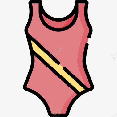 游泳的泳衣游泳池38线性颜色图标