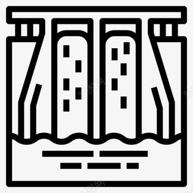 堤坝大坝堤坝工业图标