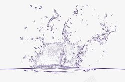 水花水的运动飞溅溅起液体晶莹剔透广告图透明设计解暑素材