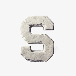3D石头字数字26个英文字母S素材