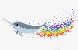 水彩手绘童话海洋鲸鱼卡通装饰PS透明高清54花纹图素材