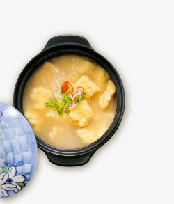 俯视美食食物豆腐汤鱼汤美味透明底图吃的配图好吃的素材