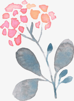 小清新手绘水彩植物叶子花卉贺卡包装手账本子装饰设计素材