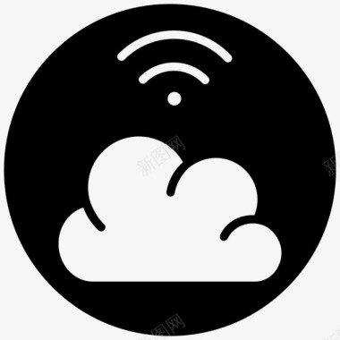云存储云数据传输互联网图标