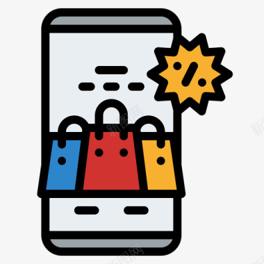 购物电子商务199线性颜色图标