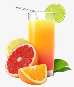 鲜果茶橙汁素材