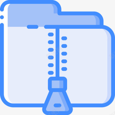 矢量文件Zip文件和文件夹操作4蓝色图标