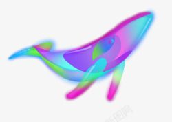 水彩手绘童话海洋鲸鱼卡通装饰PS透明高清78水彩手素材