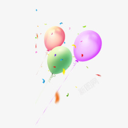 气球彩色节日漂浮物素材