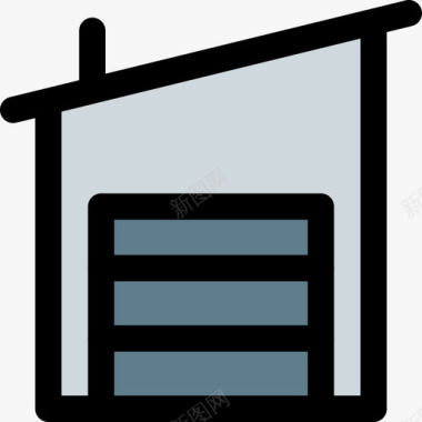 矢量仓库图标仓库10号仓库线性颜色图标