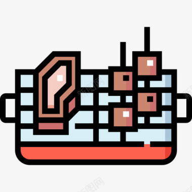 烤肉DM烤肉屠夫35线性颜色图标