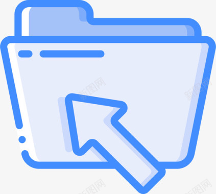 矢量文件单击文件和文件夹操作4蓝色图标