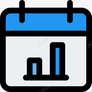 商务日历模板日历商务和表演2线颜色图标