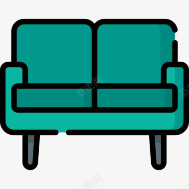 家具和家居沙发家居用品29线性颜色图标