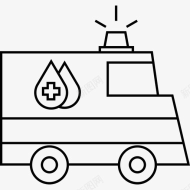 医疗垃圾处理救护车献血急救图标