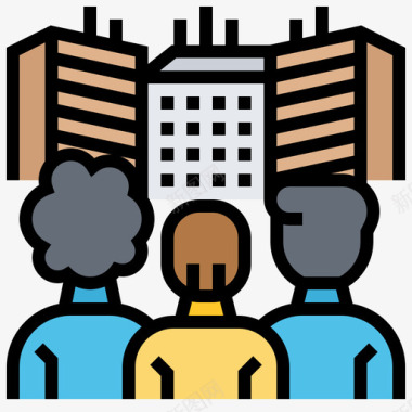 机遇企业发展5线条色彩图标