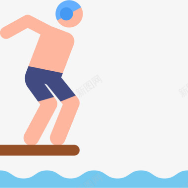 蹦床水上运动14彩色图标