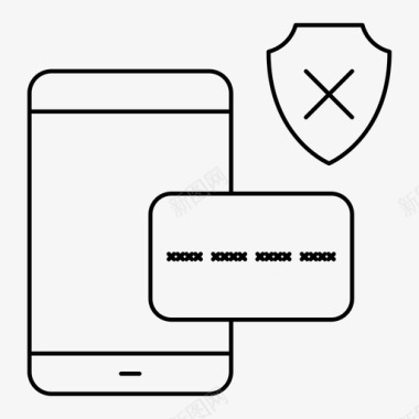 非智能手机智能手机和信用卡保护解除信用卡非活跃图标