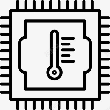 升级厚底温度cpu硬件微处理器图标