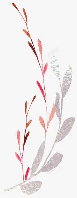 唯美红色珊瑚花卉婚礼请柬装饰模板图案手账67唯美红素材
