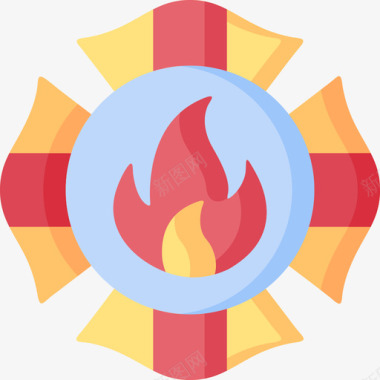 徽章消防员32扁平图标