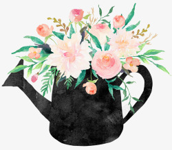 中国古风水墨花手绘水彩植物花卉装饰透明ps24中国素材