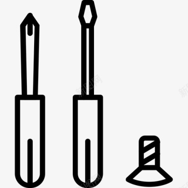 平口螺丝刀固定螺丝刀固定维护图标