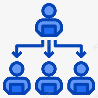 蓝色办公图标团队在家工作103蓝色图标