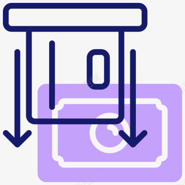 取钱机Atm机数字业务6线性颜色图标