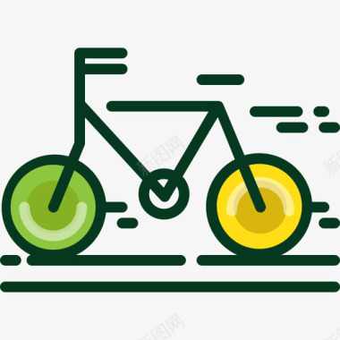 线性自行车能源和动力9线性颜色图标