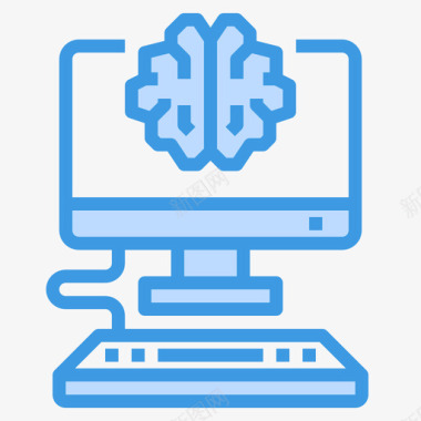 蓝色医学人工智能电脑77蓝色图标