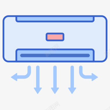 空调除臭剂空调3号房间线性颜色图标
