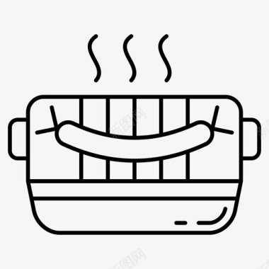 烤牛排烤香肠食品法兰克福香肠图标