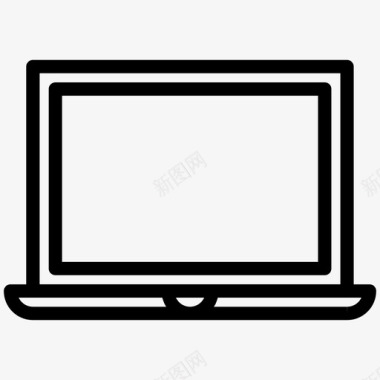 单线桌面显示器电脑设备图标