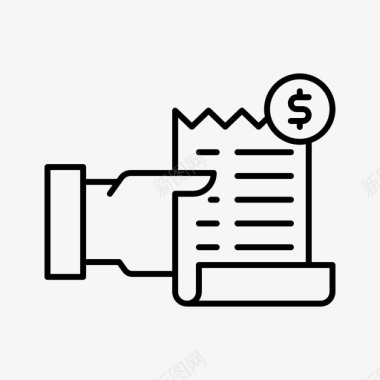 英文收据帐单发票付款图标