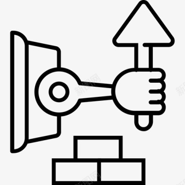 施工机器人砌砖工技术图标