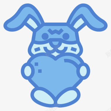 兔子宠物爱好者4蓝色图标
