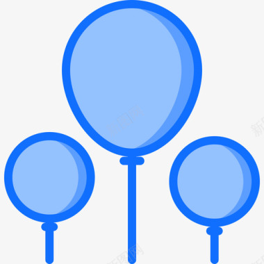 气球生日派对47蓝色图标