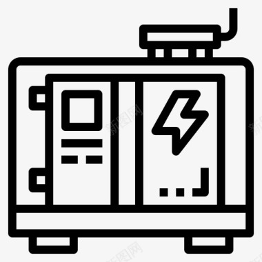 正面电机发电机电工17线性图标