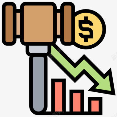 破产现象破产金融知识3线条色彩图标