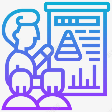 CO2团队会议和会议2梯度图标