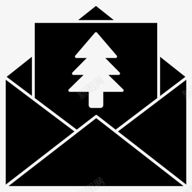 圣诞信件模板圣诞卡假日信件图标